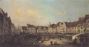 Bernardo Bellotoo The Old Market Square in Dresden oil